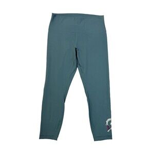Lululemon Wunder Under High Rise Tight Womens 12 Teal Peloton Logo Leggings